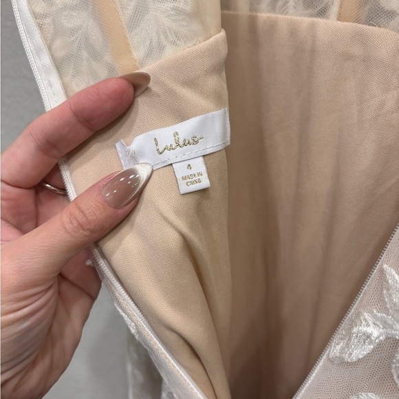 Sz 4 NWOT Lulus Endless Dedication White Embroidered Off-the-Shoulder Maxi Dress - Picture 8 of 10